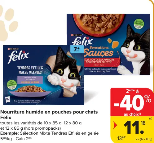 Offre: Nourriture humide en pouches pour chats