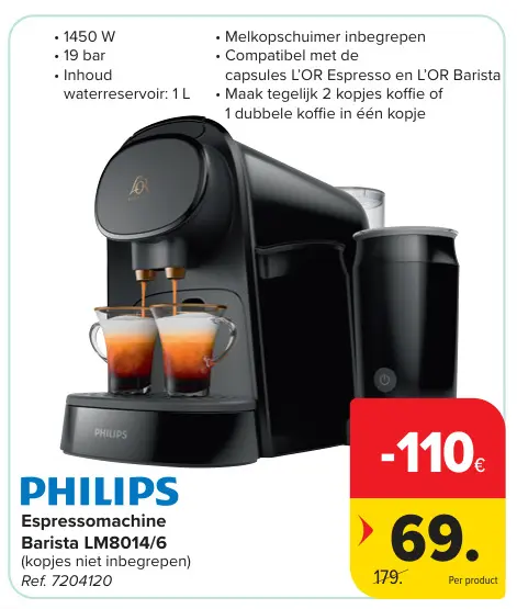 Promotie: Espressomachine Barista LM8014/6
