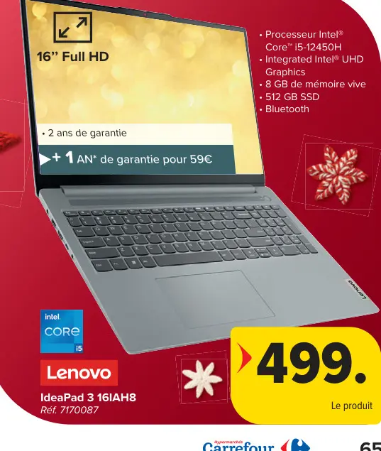 Offre: Lenovo IdeaPad 3 16IAH8