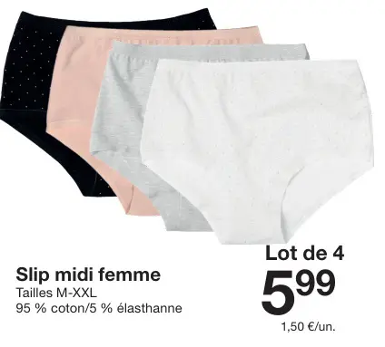 Offre: Slip midi femme