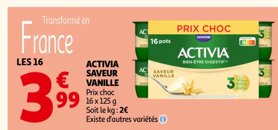 Offre: Activia Saveur Vanille