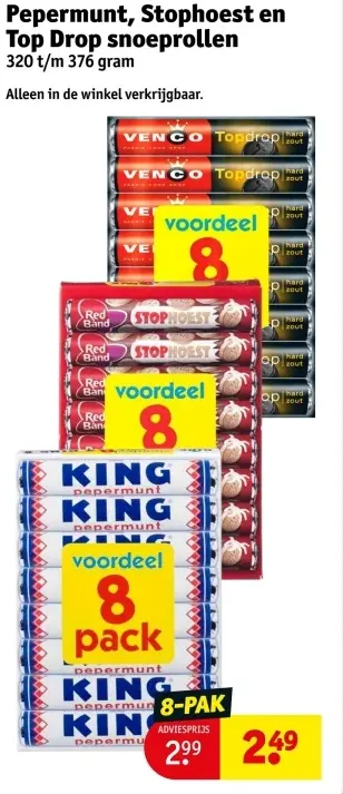 Aanbieding: Pepermunt, Stophoest en Top Drop snoeprollen