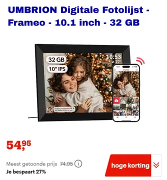 Aanbieding: UMBRION Digitale Fotolijst - Frameo