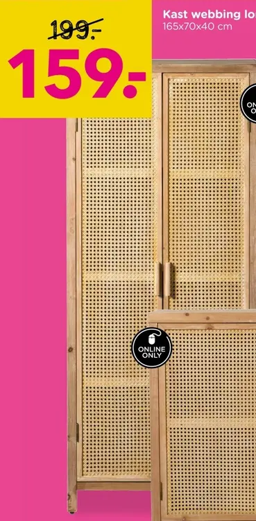 Aanbieding: Kast webbing lombok hoog