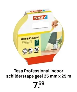 Aanbieding: Professional Indoor schilderstape geel