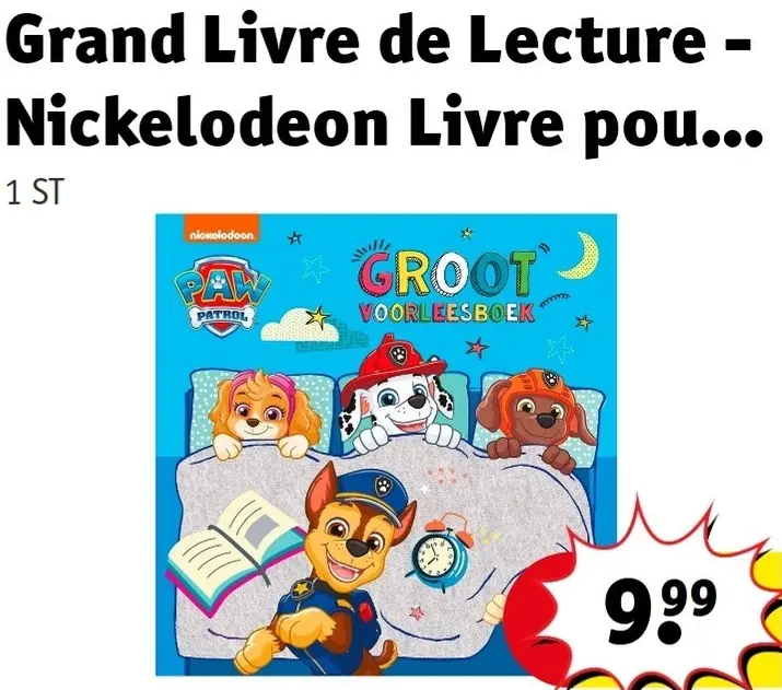 Offre: Grand Livre de Lecture - Nickelodeon Livre po