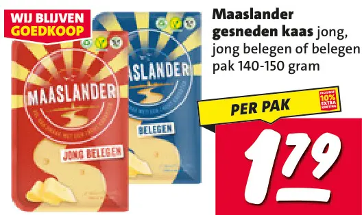 Aanbieding: Gesneden kaas jong, jong belegen of belegen