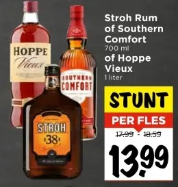 Aanbieding: Stroh Rum of Southern Comfort of Hoppe Vieux