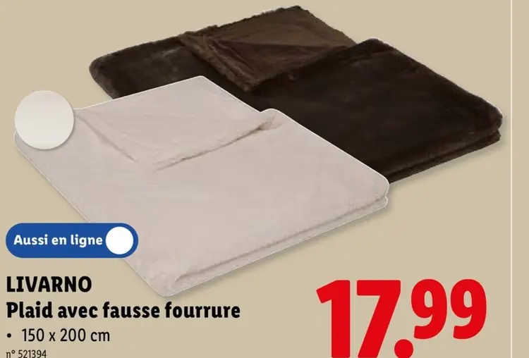 Offre: Plaid avec fausse fourrure