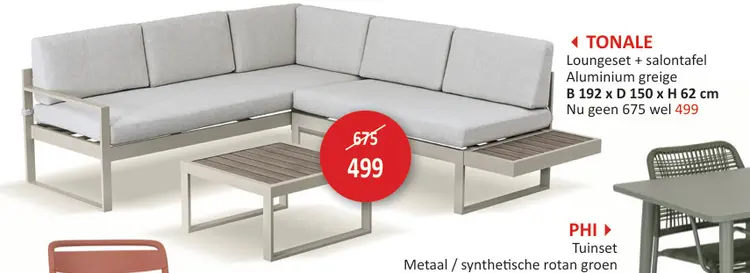 Promotie: Tonale Loungeset + salontafel