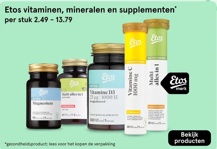 Aanbieding: Etos vitaminen, mineralen en supplementen