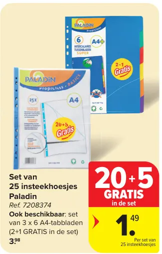 Promotie: Set van 25 insteekhoesjes