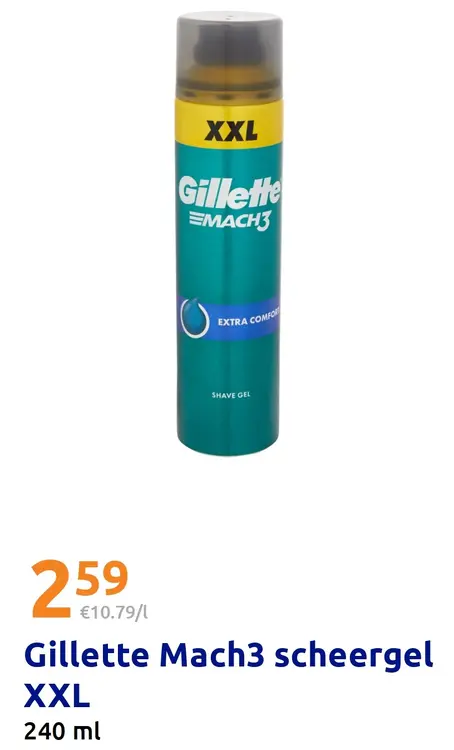 Aanbieding: Gillette Mach3 scheergel XXL
