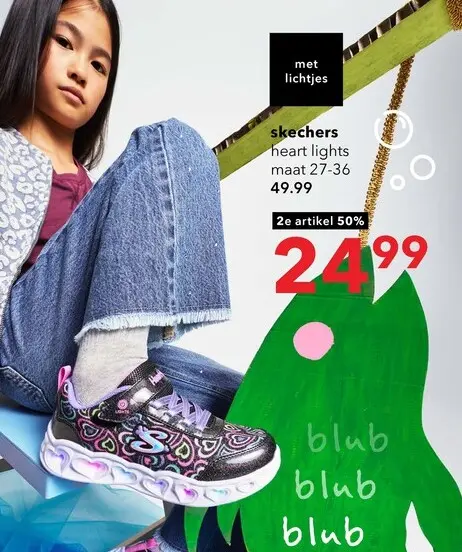 Aanbieding: Skechers Heart Lights – Boogie Love sneakers met lichtjes zwart
