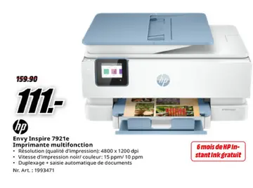 Offre: Envy Inspire 7921e Imprimante multifonction