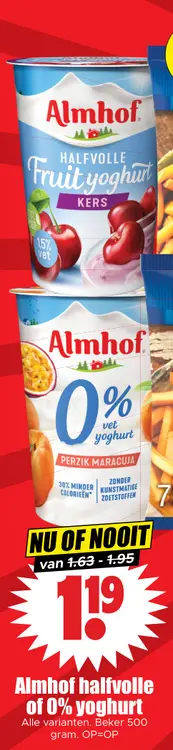 Aanbieding: halfvolle of 0% yoghurt