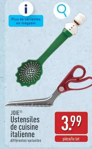 Offre: Ustensiles de cuisine italienne