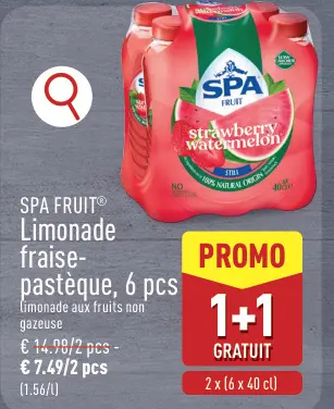 Offre: SPA FRUIT Limonade fraise-pastèque