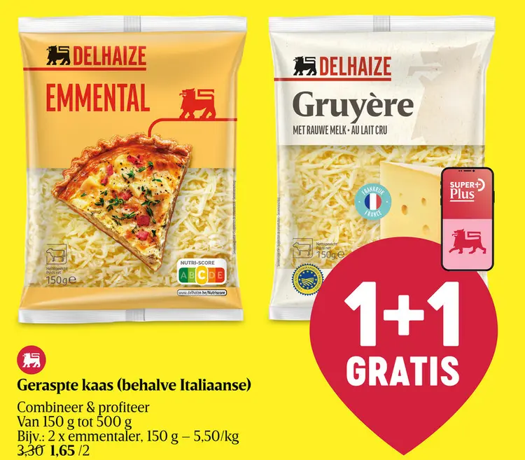 Promotie: Geraspte kaas (behalve Italiaanse)