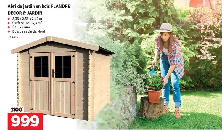 Offre: Abri de jardin en bois 