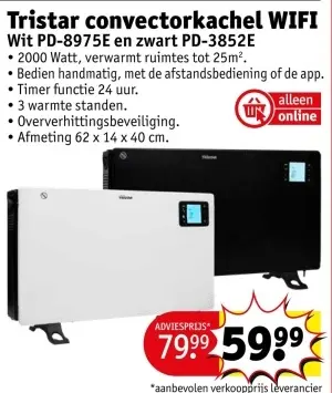 Aanbieding: Tristar convectorkachel WIFI