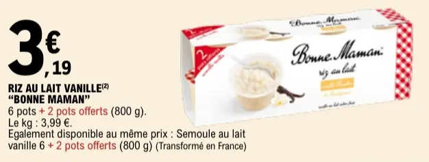 Aanbieding: Riz au lait vanille