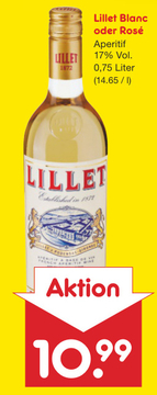 Aanbieding: Lillet Blanc oder Rosé Aperitif