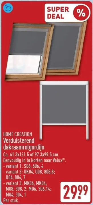Aanbieding: Verduisterend dakraamrolgordijn