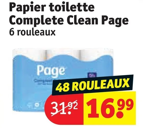 Offre: Papier toilette Complete Clean