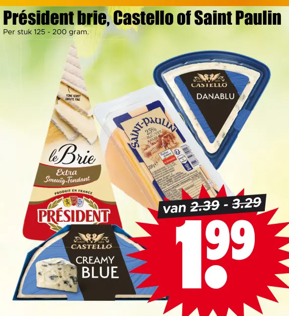 Aanbieding: Président brie, Castello of Saint Paulin