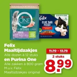 Aanbieding: Felix Maaltijdzakjes en Purina One