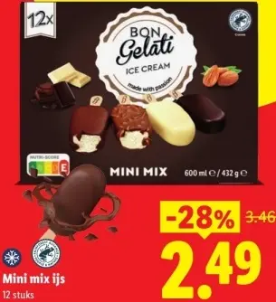 Aanbieding: Bon Gelati Mini mix ijs