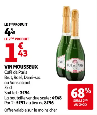Offre: VIN MOUSSEUX Café de Paris