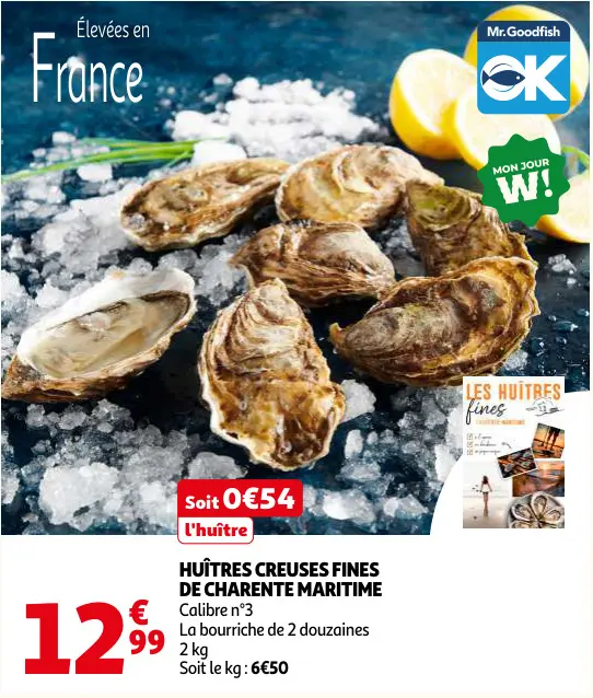 Offre: Huîtres creuses fines de charente maritime