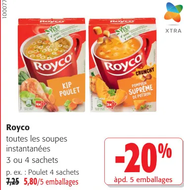 Offre: toutes les soupes instantanées