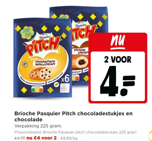 Promotie: Brioche Pasquier Pitch chocoladestukjes en chocolade