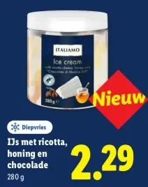 Aanbieding: IJs met ricotta, honing en chocolade