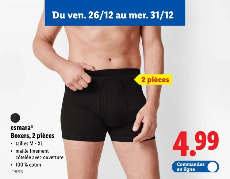 Offre: Boxers 2 pièces