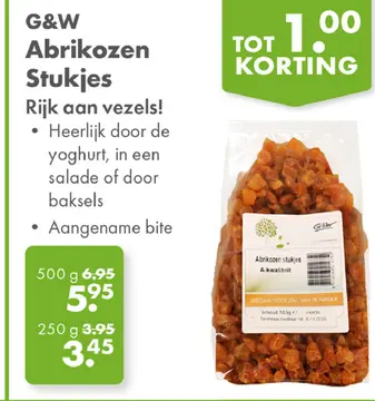 Aanbieding: G&W Abrikozen Stukjes