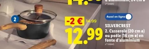 Offre: Casserole ou poêle en fonte d'aluminium