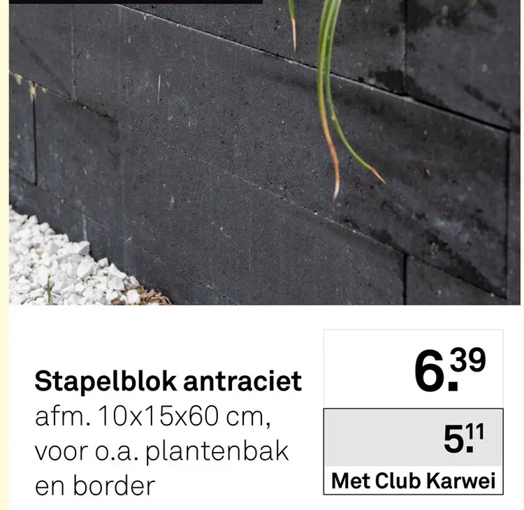 Aanbieding: Stapelblok antraciet