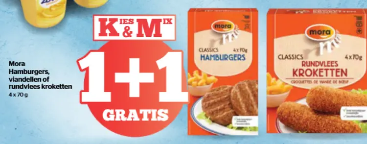 Promotie: Hamburgers, viandellen of rundvlees kroketten
