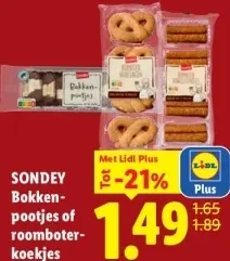 Aanbieding: SONDEY Bokkenpootjes of roomboterkoekjes