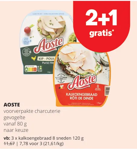 Promotie: Voorverpakte charcuterie gevogelte