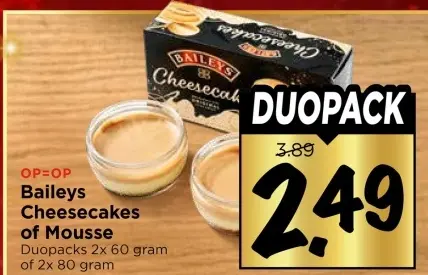 Aanbieding: Baileys Cheesecakes of Mousse