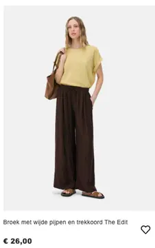 Aanbieding: Broek met wijde pijpen en trekkoord The Edit