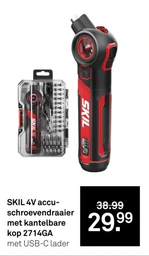 Aanbieding: 4V accu-schroevendraaier met kantelbare kop 2