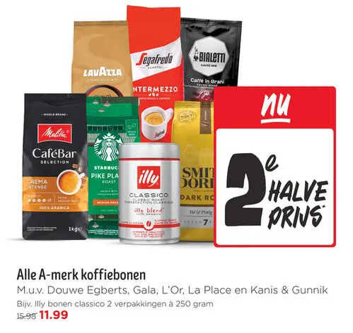 Aanbieding: Alle A-merk koffiebonen
