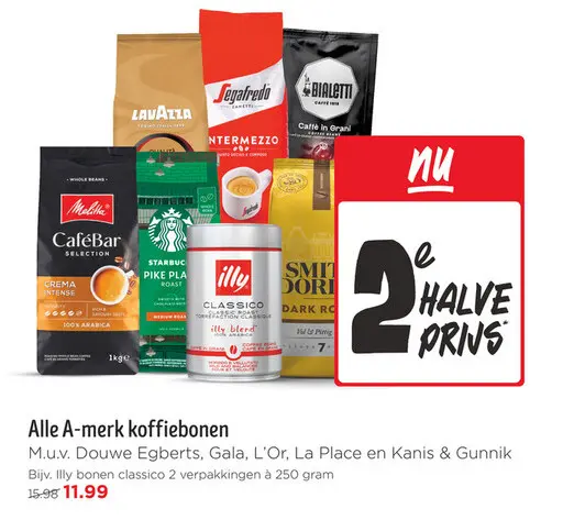 Aanbieding: Alle A-merk koffiebonen