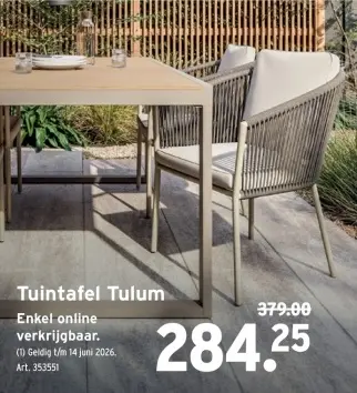 Promotie: Tuintafel Tulum